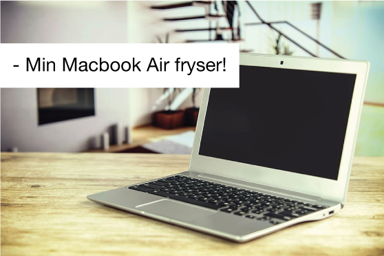 Äldre Macbook Air som fryser